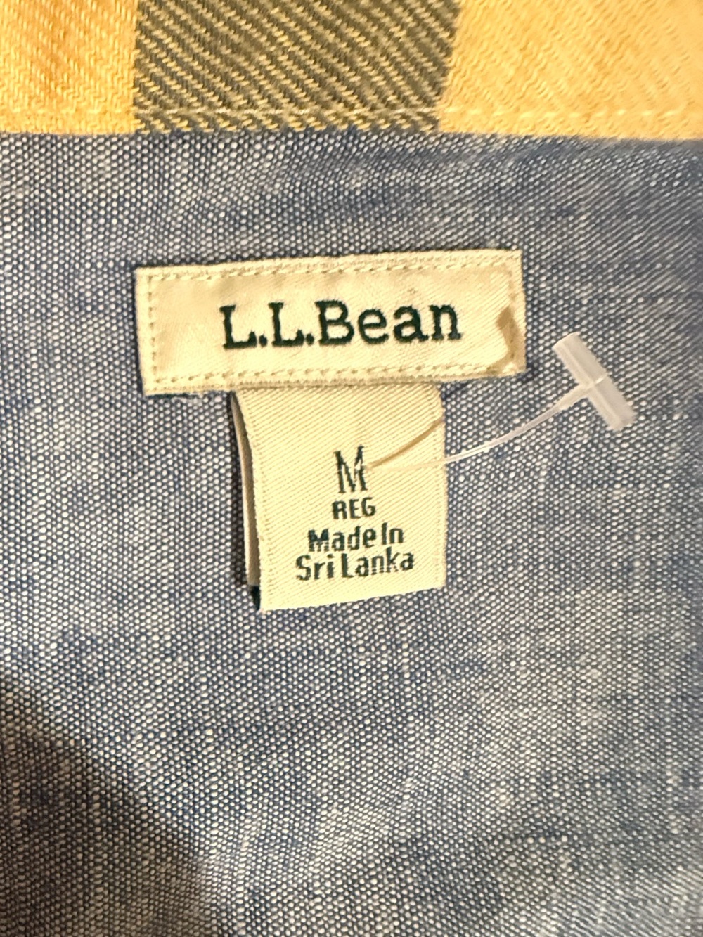 NWOT L.L.Bean Women’s Multicolor Plaid Button-Up Shirt w/ Blue Chambray Interior - Picture 2 of 3